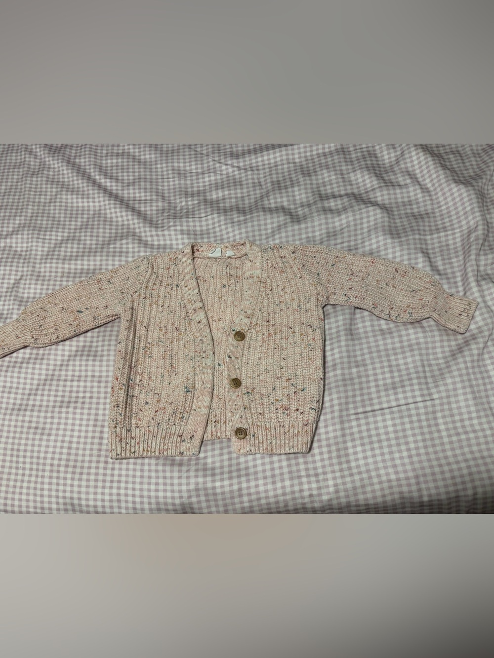GAP Pink Speckled Knit Cardigan